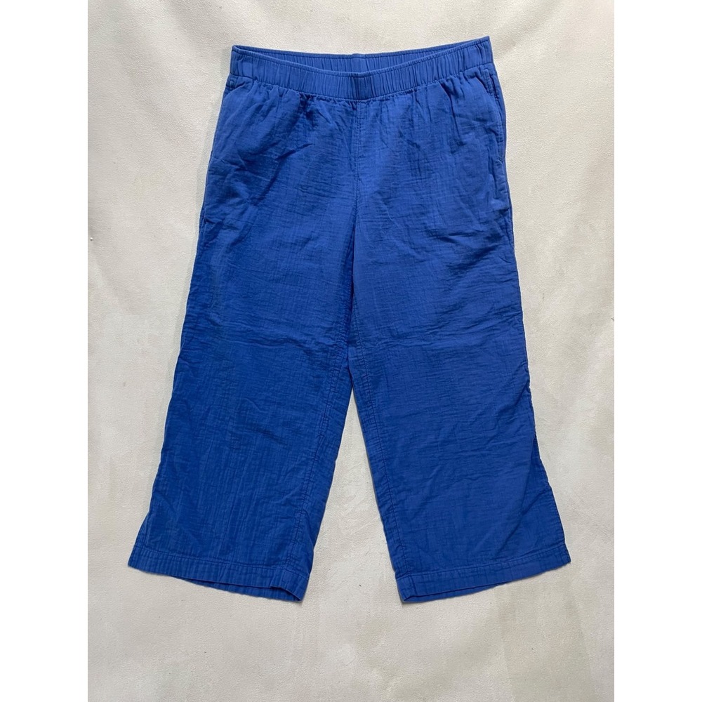 Old Navy Womens XL Blue Cotton Gauze Wide Leg Comfort Waistband Cropped Pants